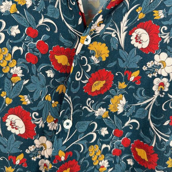 Zara Mens Floral Short Sleeve Hawaiian Shirt Button Multicolor Size XL - Picture 6 of 10